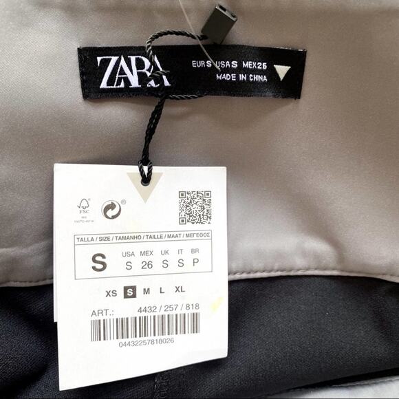 NWT Zara Gray‎ Water Repellent Zip Mini Skirt - Picture 5 of 7